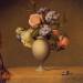 Roses and Heliotrope in a Vase on a Marble Tabletop